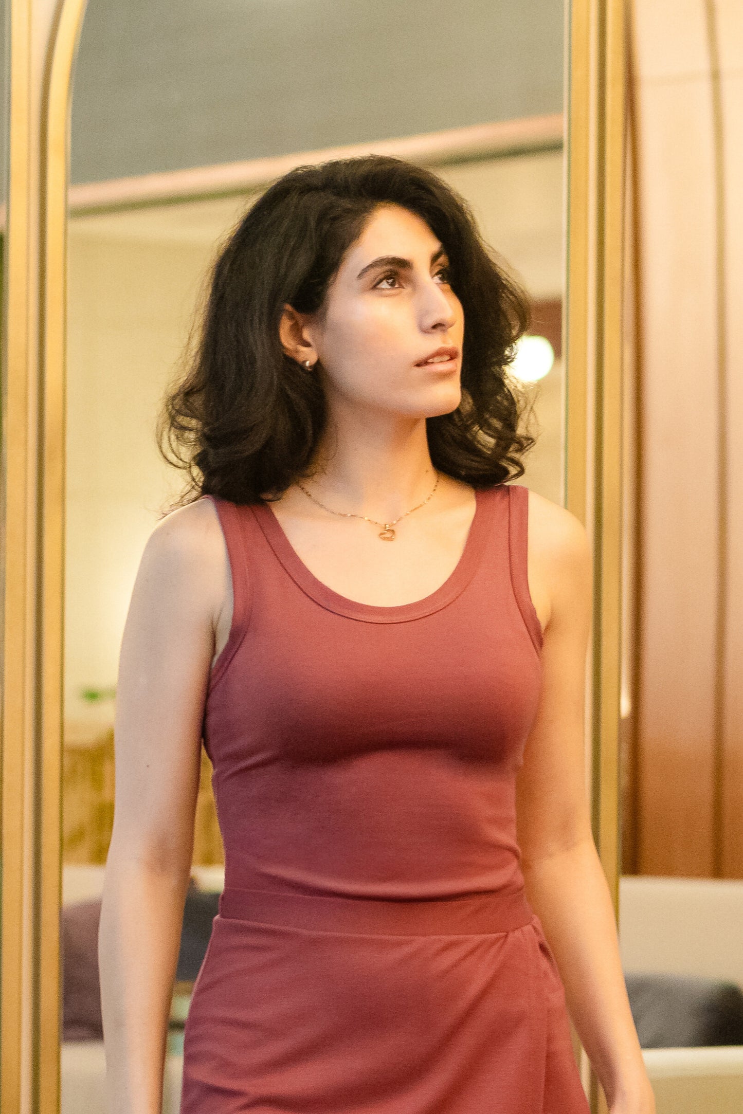 Aria - Terracotta Round Neck Camisole