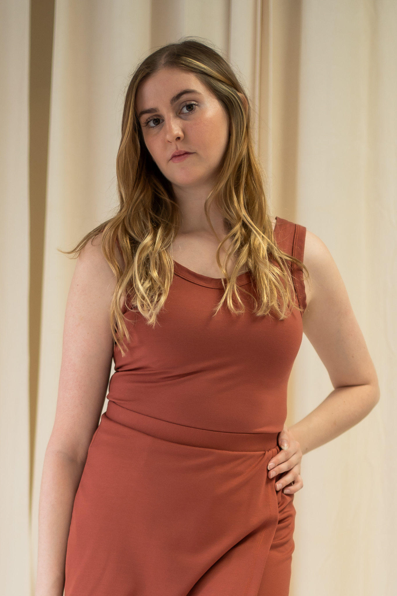 Aria - Terracotta Round Neck Camisole