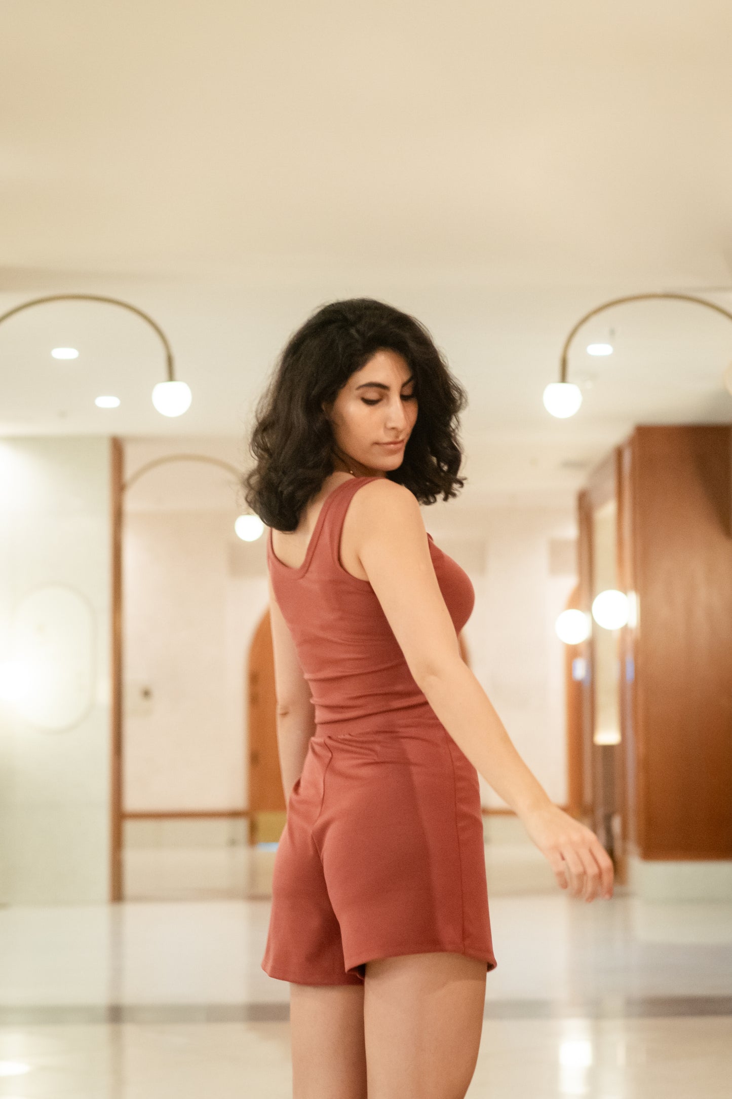 Aria - Terracotta Round Neck Camisole