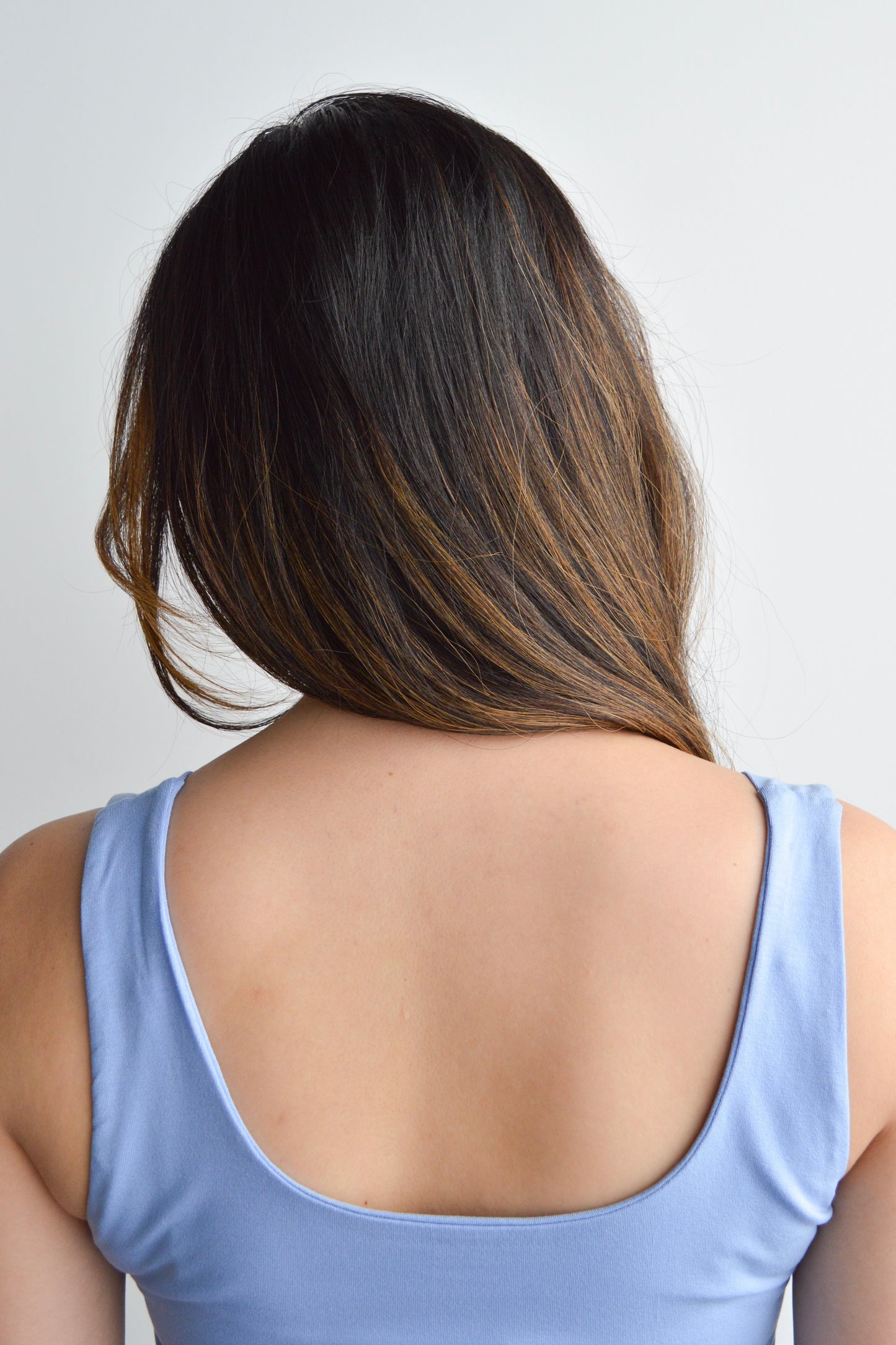 Tara - Camisole réversible à col carré bleue