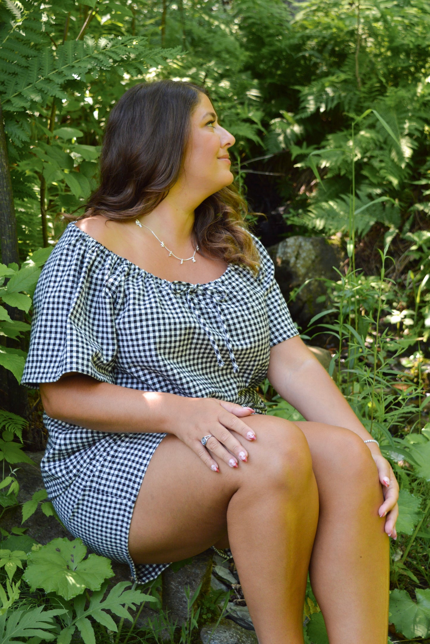 Lenora - Black and white gingham short