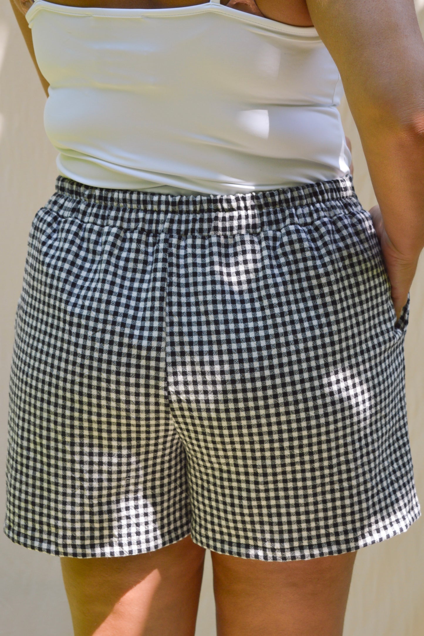 Lenora - Black and white gingham short