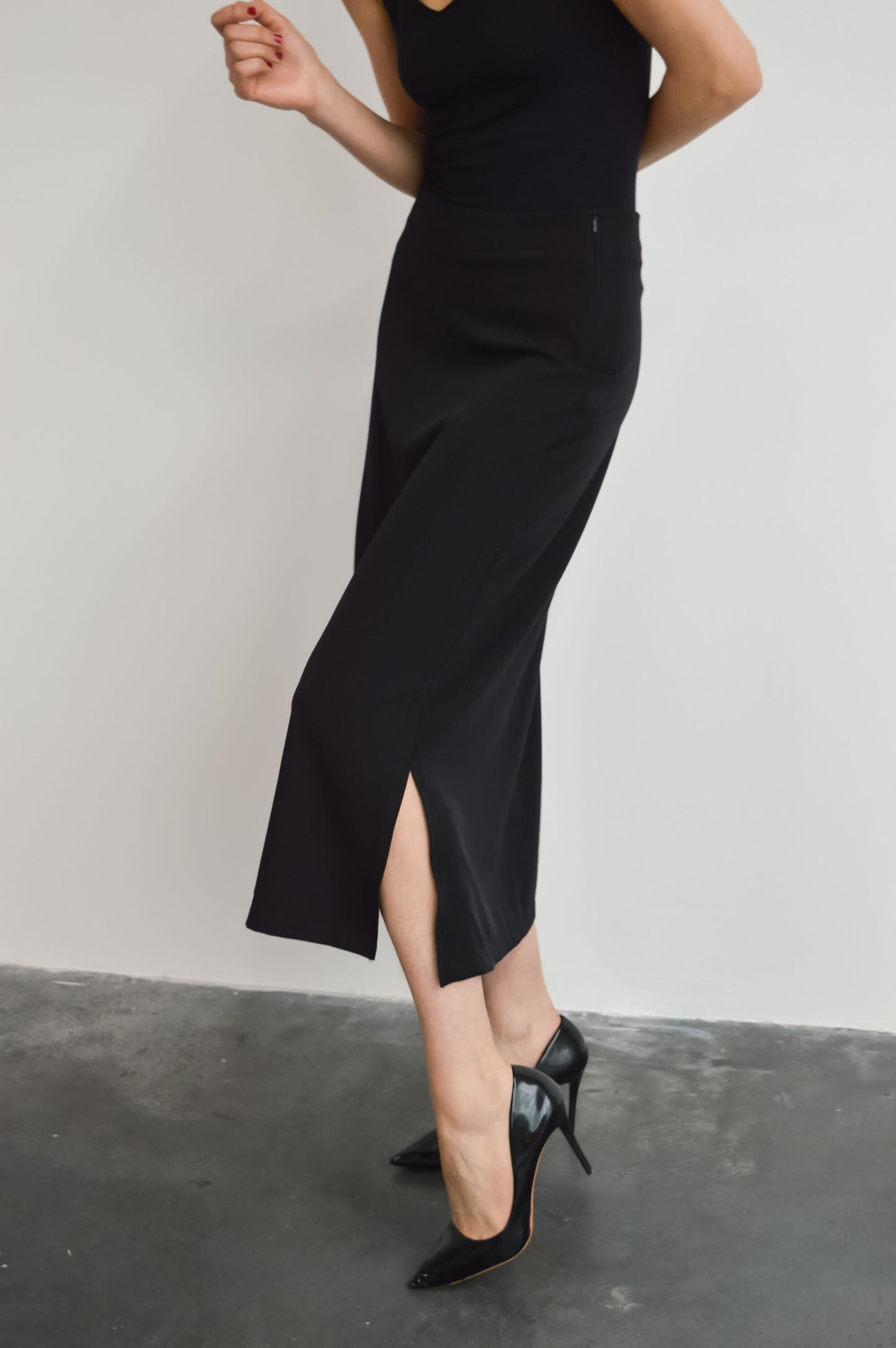 Sublime - Long slit black skirt