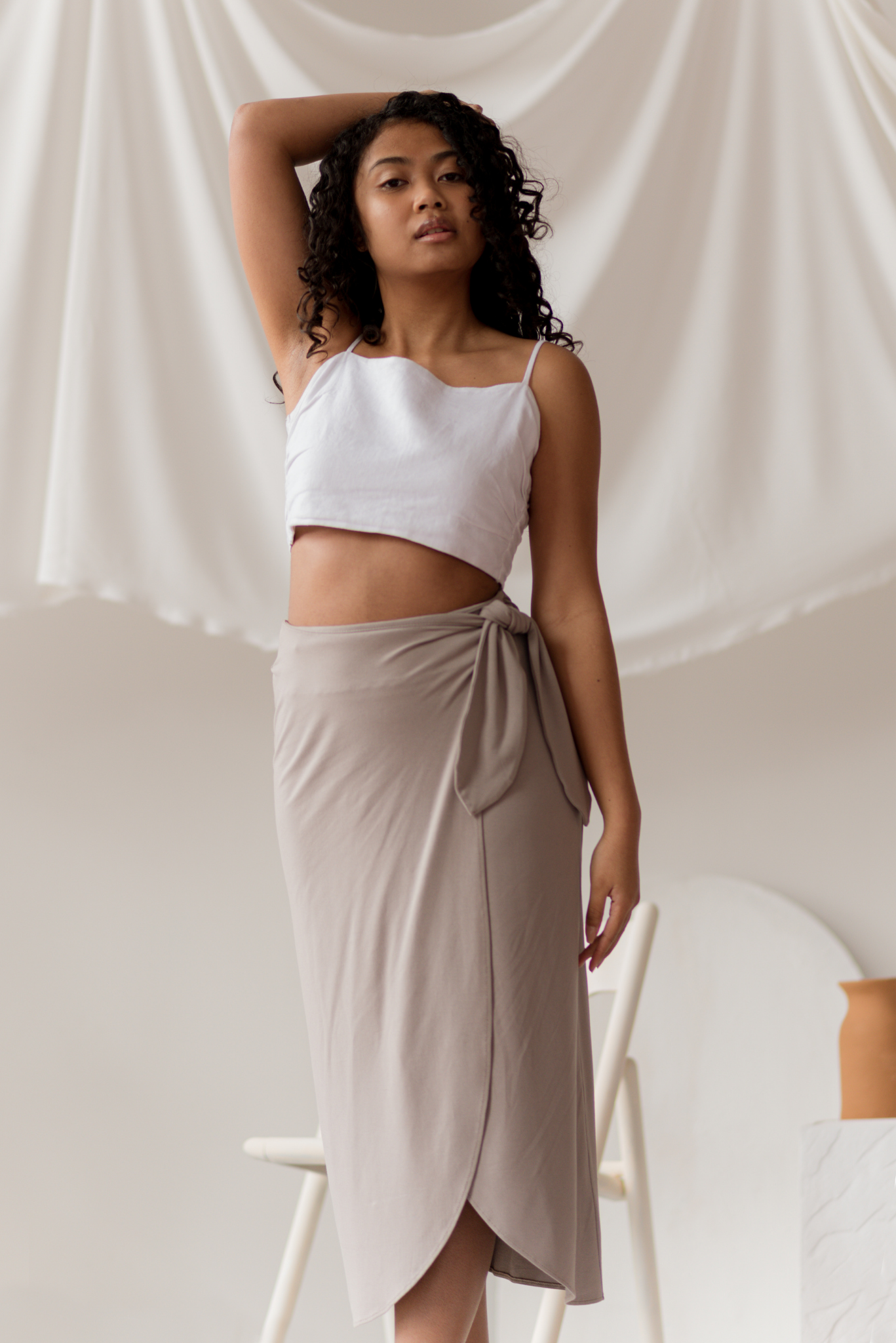 Balance - Sand Tied Wrap Skirt